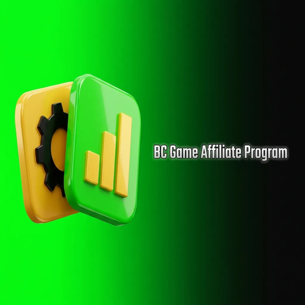 BC Game affiliate dashboard showing 50% revenue share program with crypto payment options and marketing tools