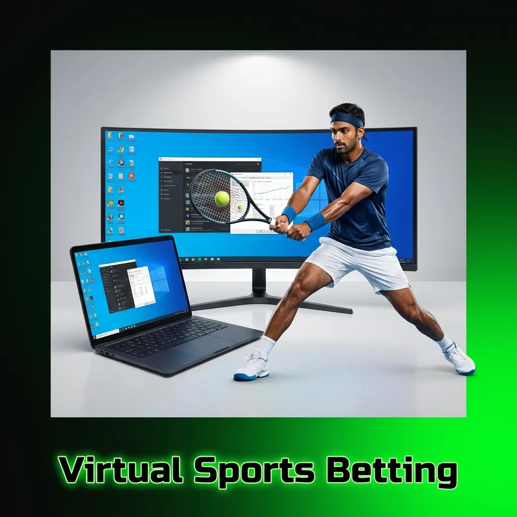 Virtual sports betting interface showing simulated football, horse racing, greyhounds, and cycling events